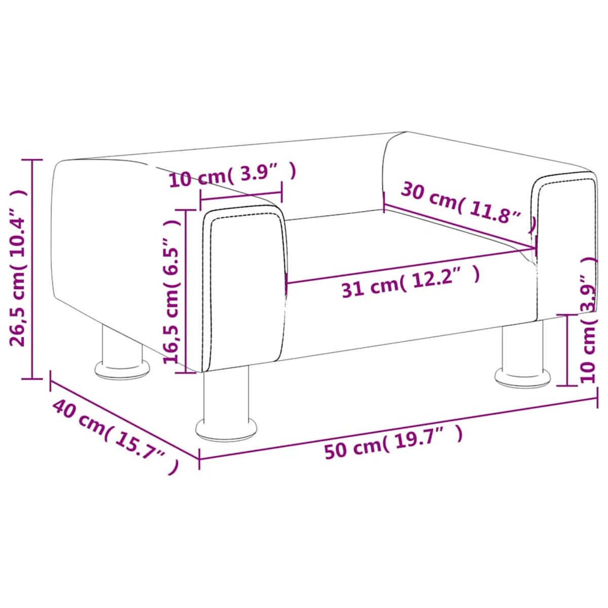 vidaXL Sofa dla dzieci, ciemnoszara, 50x40x26,5 cm, aksamitna