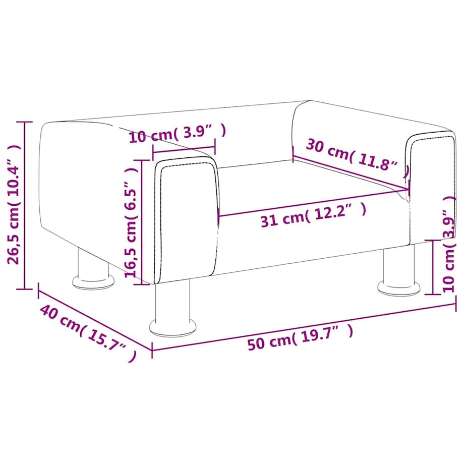 vidaXL Sofa dla dzieci, ciemnoszara, 50x40x26,5 cm, aksamitna