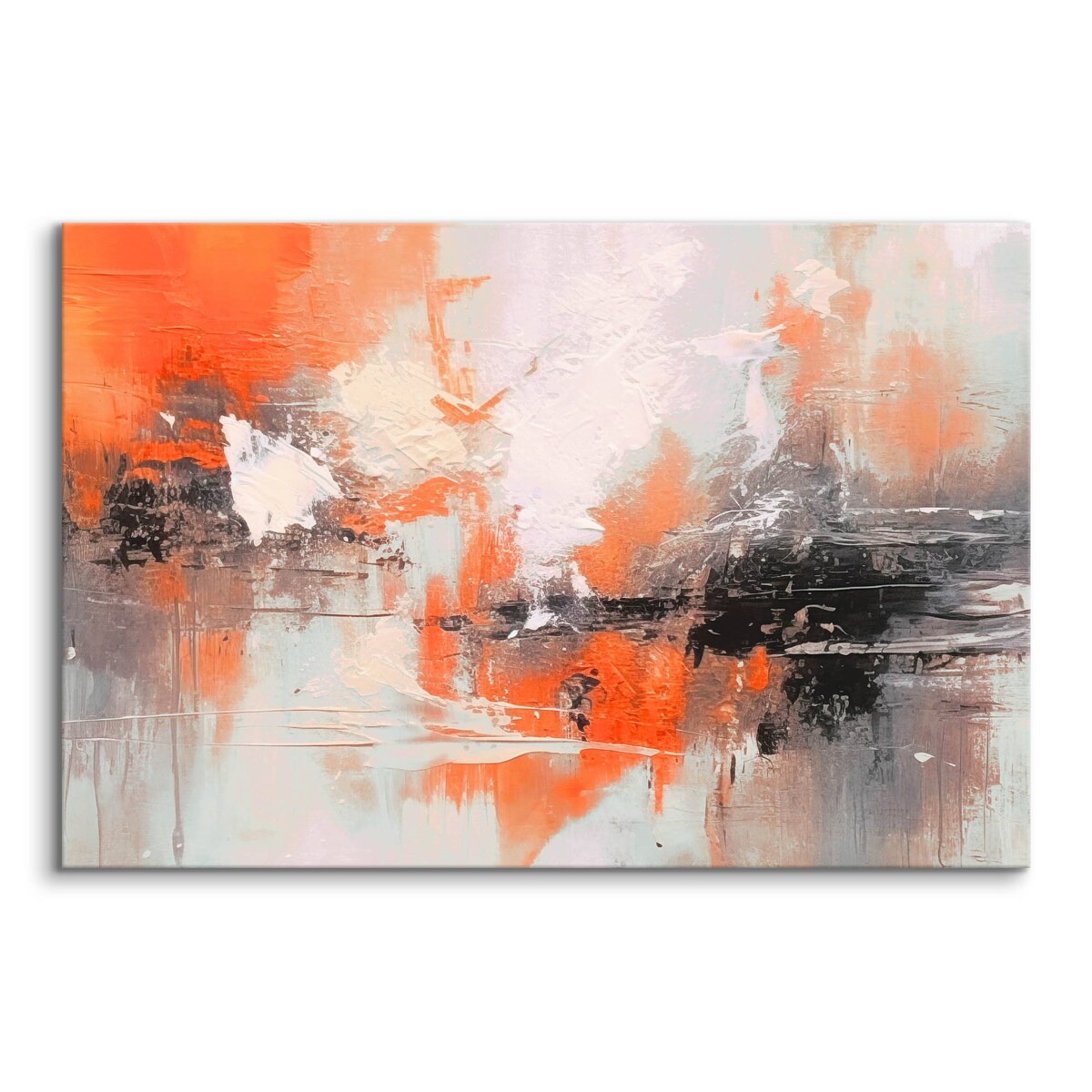 Obraz Canvas Do Sypialni Salonu Pomarańczowa Abstrakcja Akwarela 120x80cm