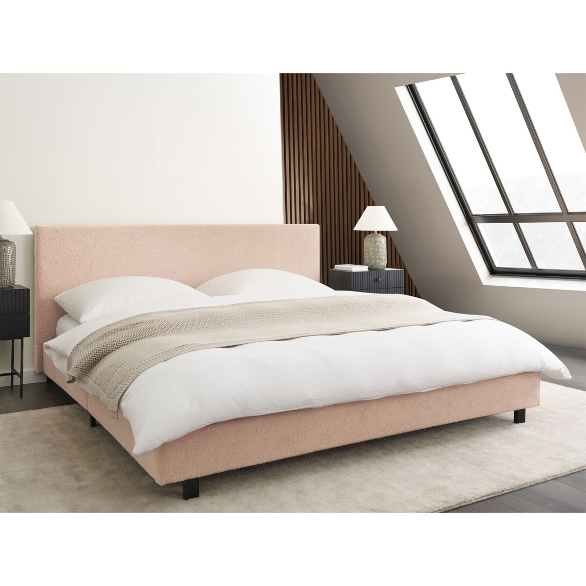 Łóżko wodne Boucle ALBI 180 x 200 cm Beżowy