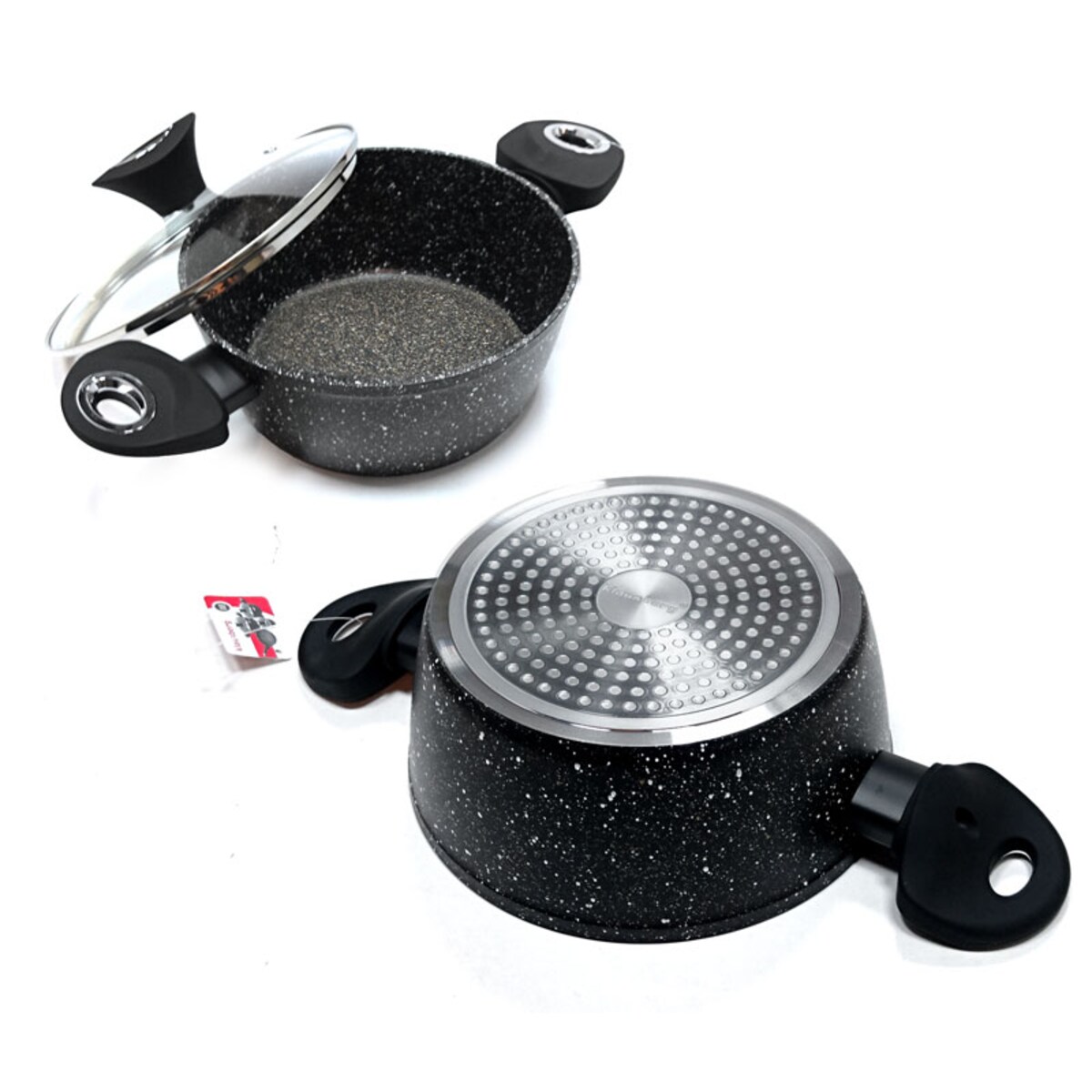 Zestaw garnków z powłoką granitową Gold Marmo 12 ele KLAUSBERG