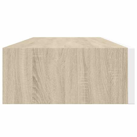 vidaXL Półki ścienne do szuflad 2 szt. Dąb i biel 60x23,5x10cm MDF