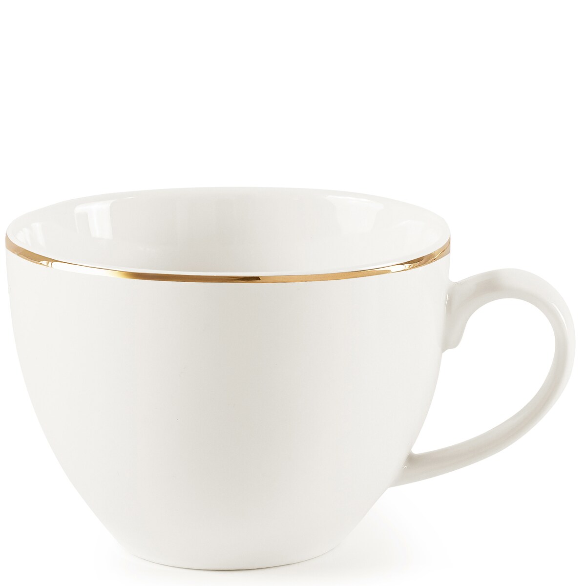 KONSIMO AD BELLA, Filiżanka do kawy ze spodkiem 6 szt., kolor ecru/złoty