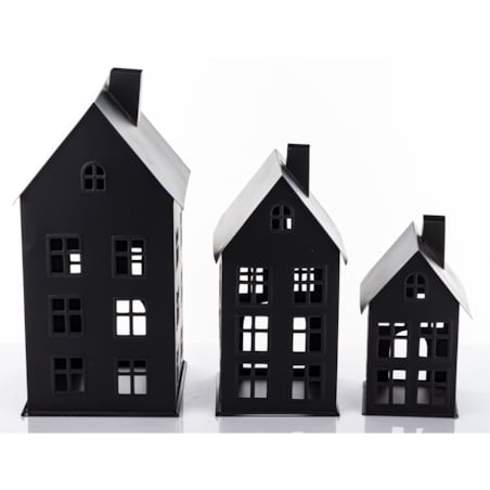 Domek metalowy 3 szt. 38,5x19x20 cm BAGNOLE czarny
