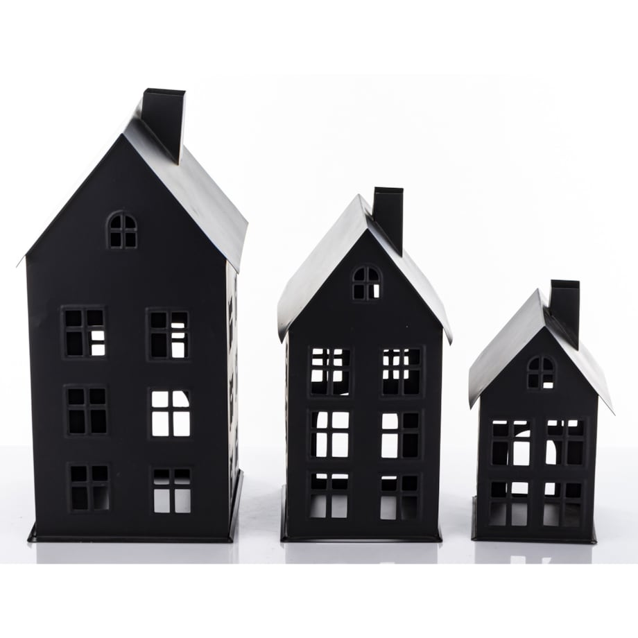 Domek metalowy 3 szt. 38,5x19x20 cm BAGNOLE czarny