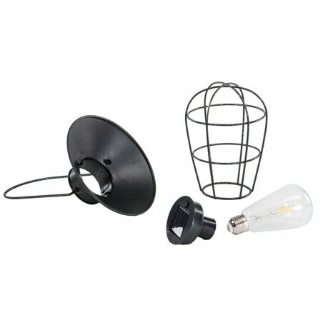 LAMPION PINNE SOLARNY do powieszenia czarny