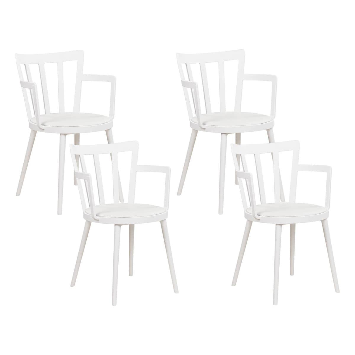 Zestaw 4 krzeseł do jadalni biały MORILL