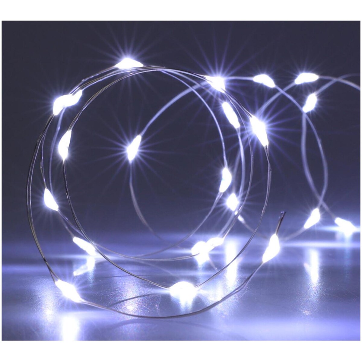 Lampki Druciki 100 Led Na Baterie Boże Narodzenie Zimna Biel 495 Cm