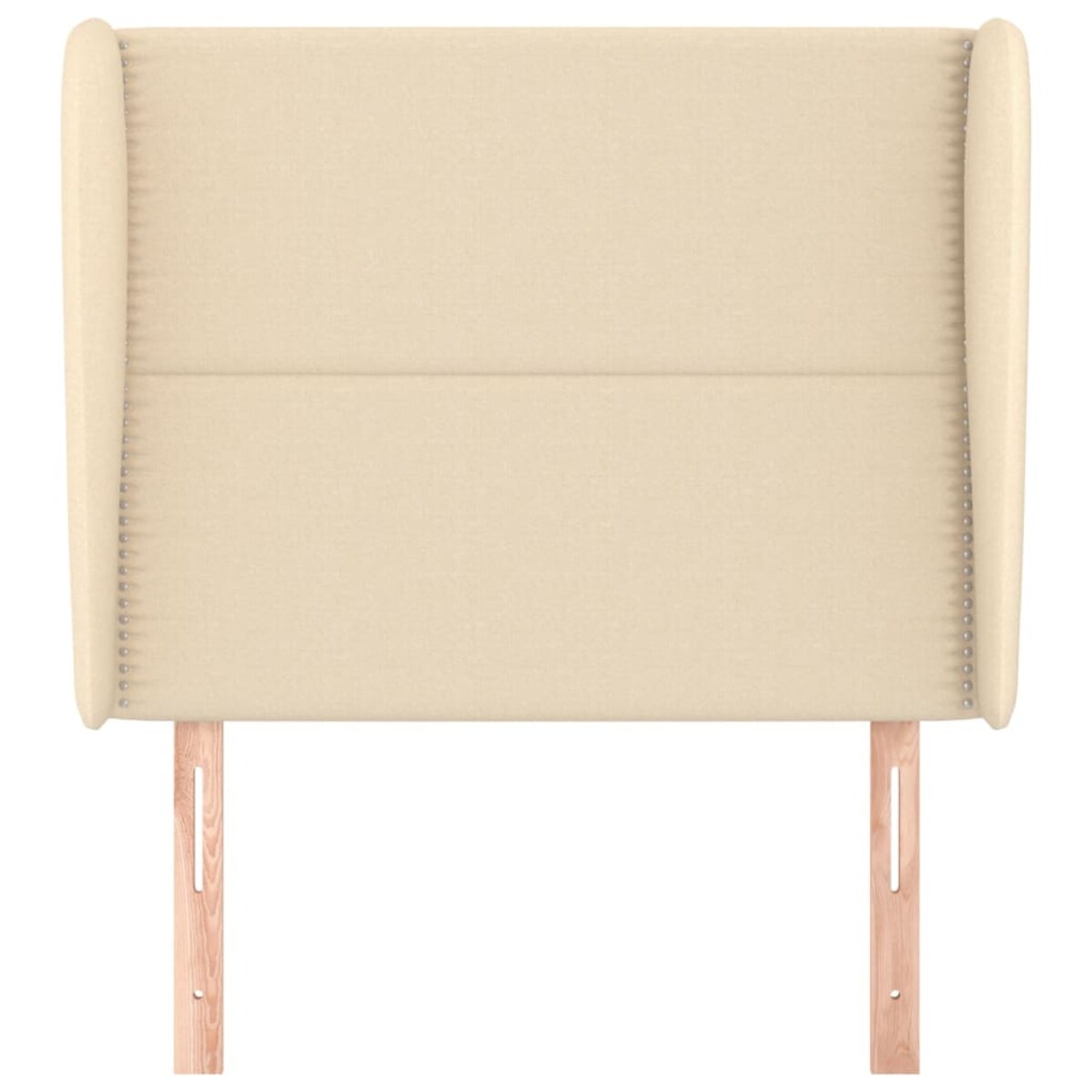 vidaXL Zagłówek uszak, kremowy, 93x23x118/128 cm, tkanina