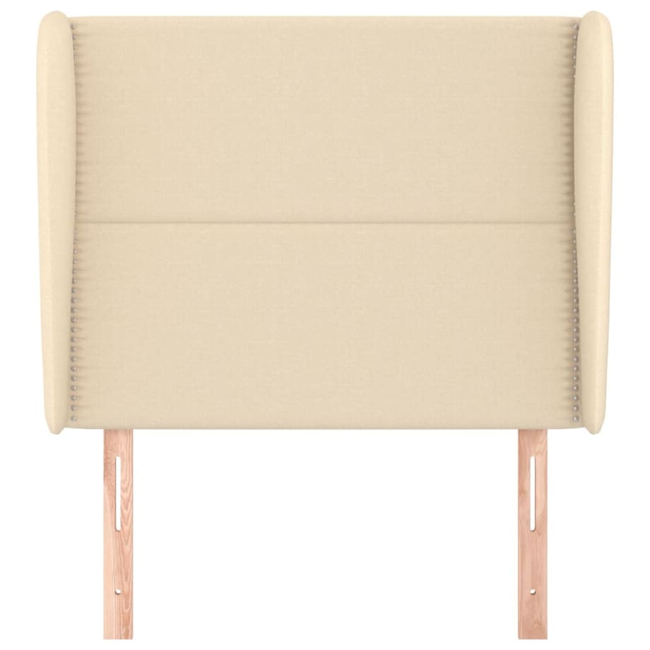 vidaXL Zagłówek uszak, kremowy, 93x23x118/128 cm, tkanina