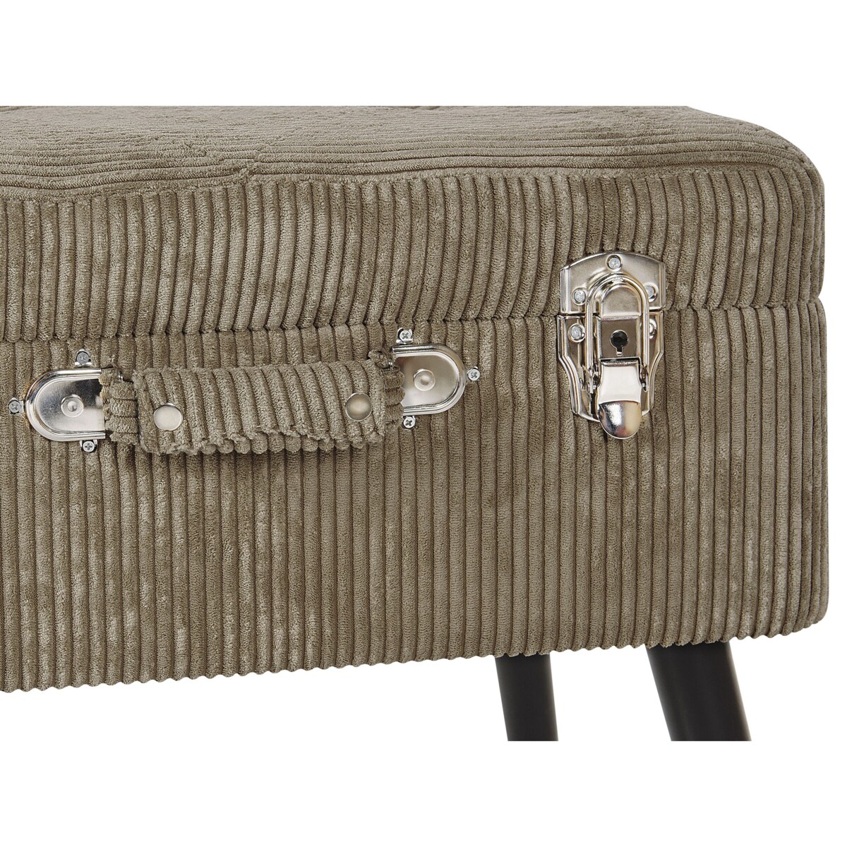 Stołek ze schowkiem sztruksowy beżowy MALLARD