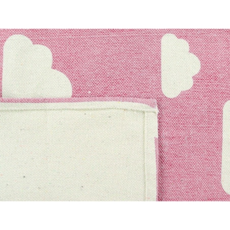 Dywan dziecięcy bawełniany motyw chmur 60 x 90 cm różowy GWALIJAR