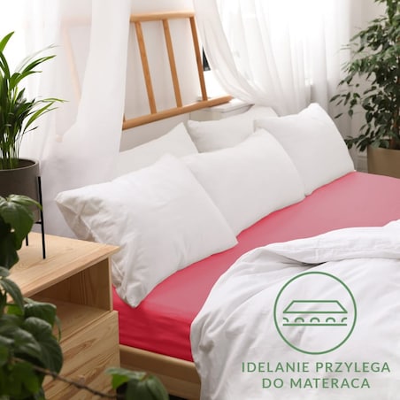 Prześcieradło jersey z gumką 40x90 kolor Koral