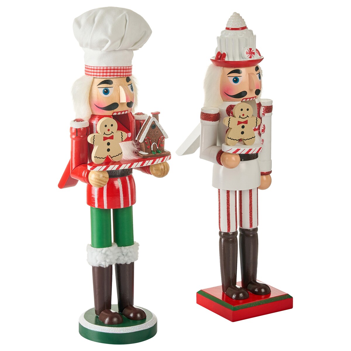 Zestaw 2 figurek dekoracyjnych BODSJON Dziadek do orzechów 35 cm Czerwony/ biały