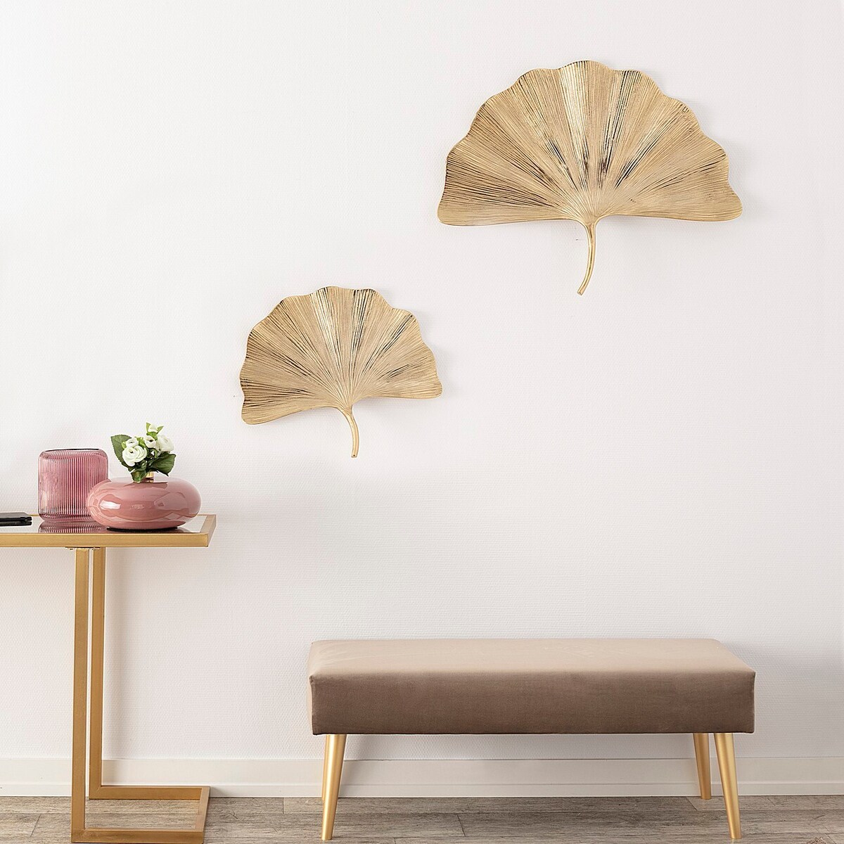 Dekoracja ścienna Ginkgo Gold II, 76 x 7,5 x 59 cm