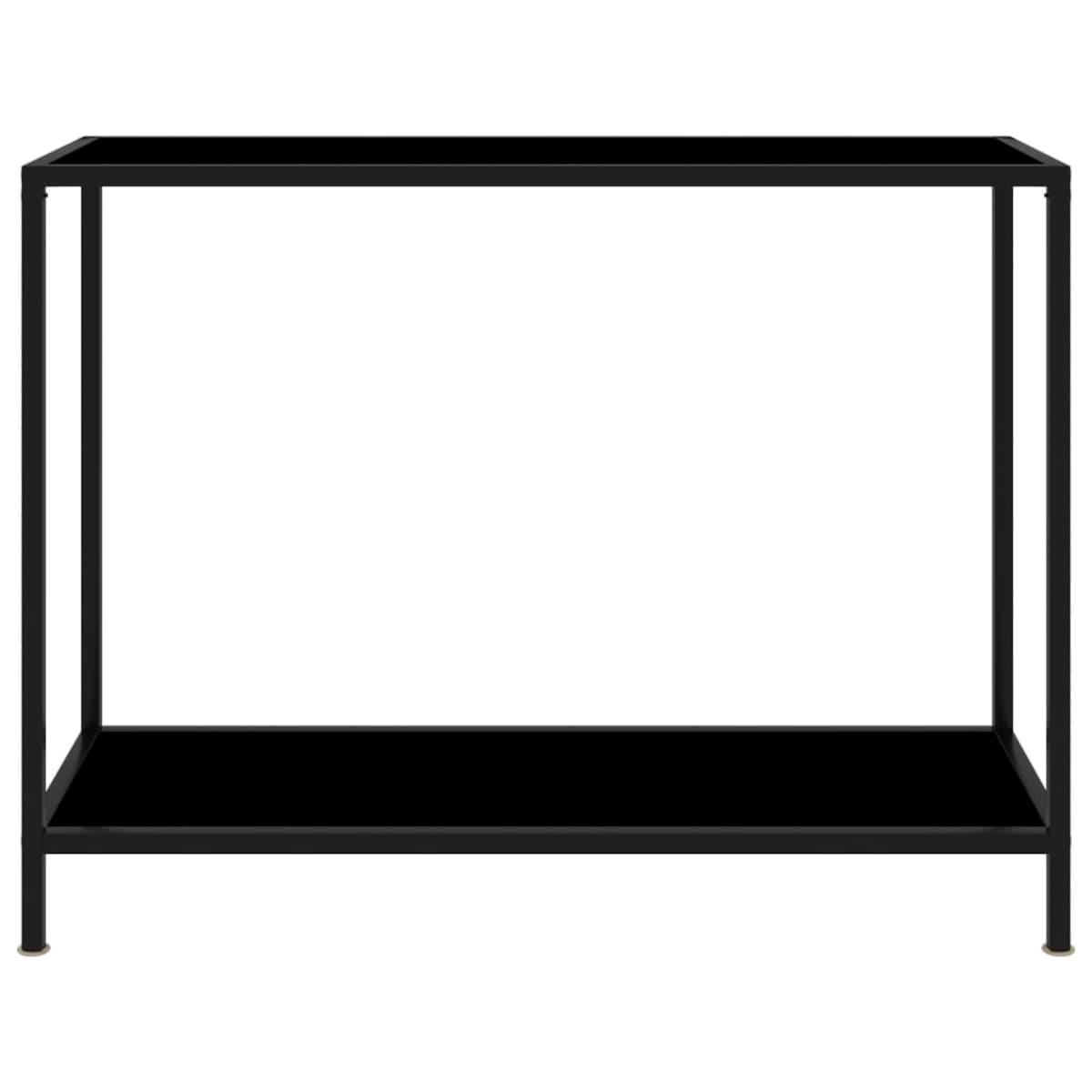 vidaXL Stolik konsolowy, czarny, 100x35x75 cm, szkło hartowane