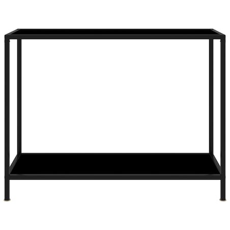 vidaXL Stolik konsolowy, czarny, 100x35x75 cm, szkło hartowane