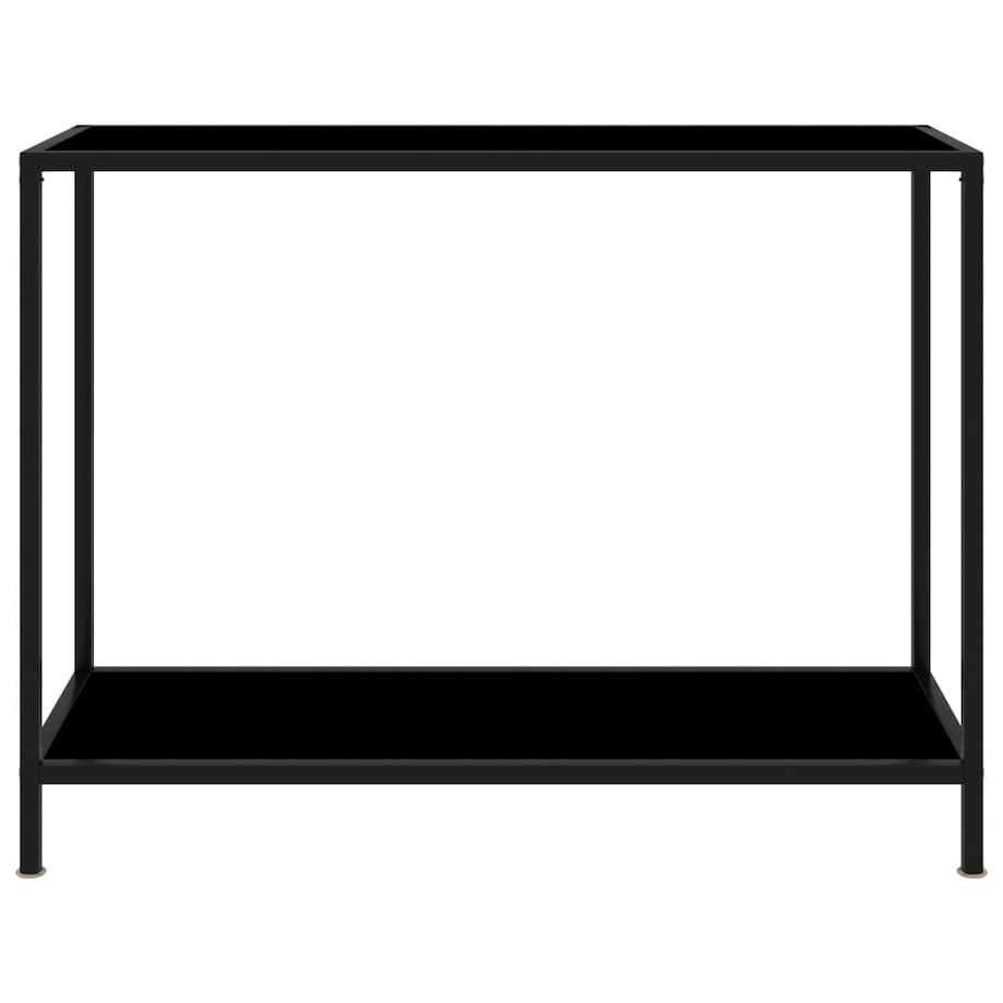 vidaXL Stolik konsolowy, czarny, 100x35x75 cm, szkło hartowane