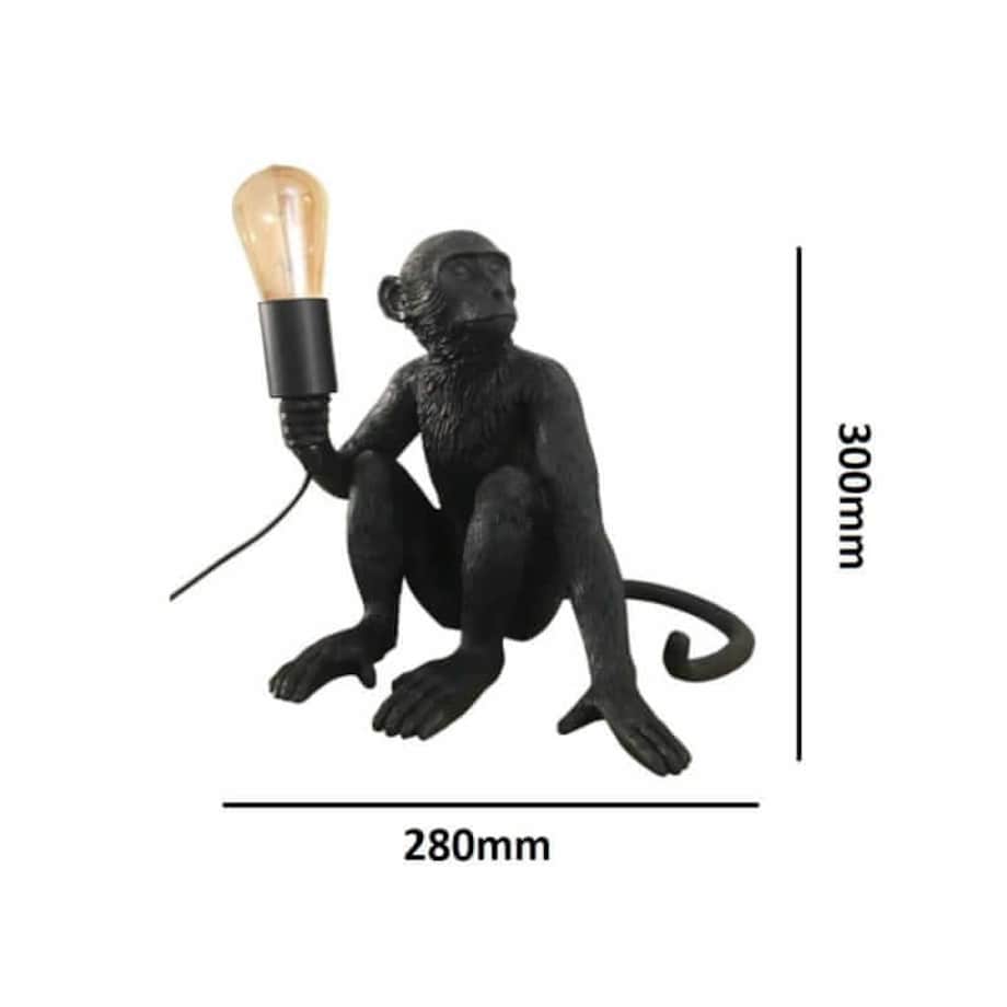 Sypialniana lampka stojąca Monkey ABR-KARD4-C Abruzzo ozdobna małpka czarny