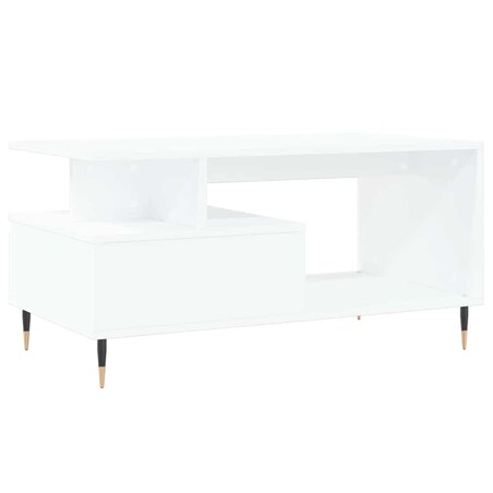 vidaXL Stolik kawowy, biały 90x49x45 cm, materiał drewnopochodny