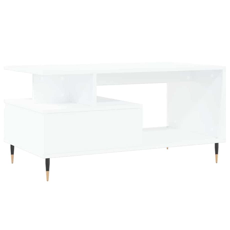 vidaXL Stolik kawowy, biały 90x49x45 cm, materiał drewnopochodny