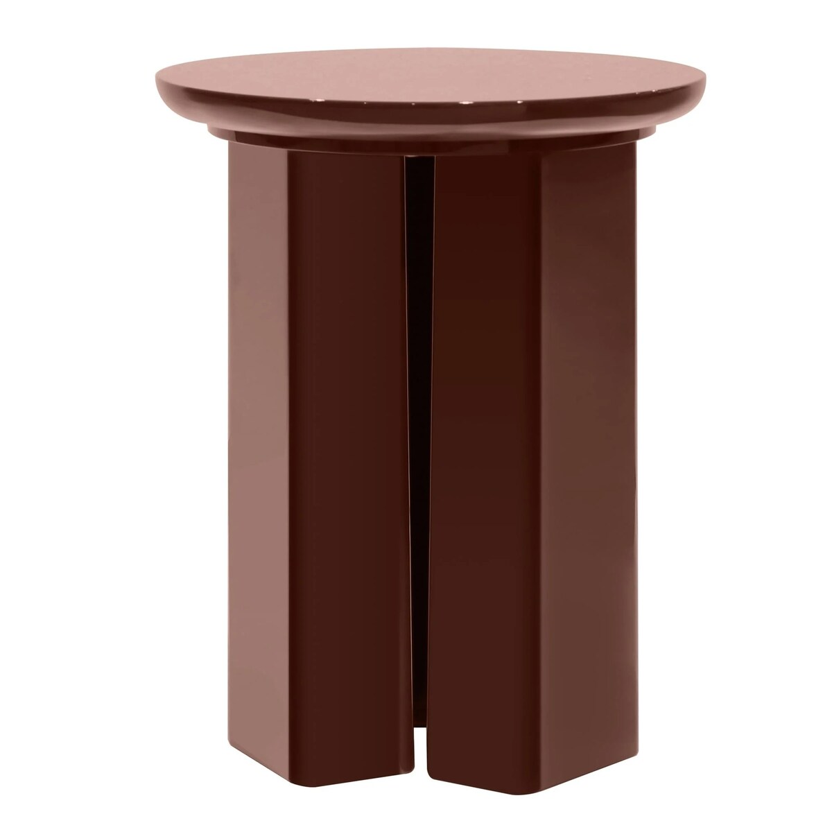 Stolik kawowy boczny Ø40 cm glossy 50,5x40x40 cm BRITTA bordowobrązowy