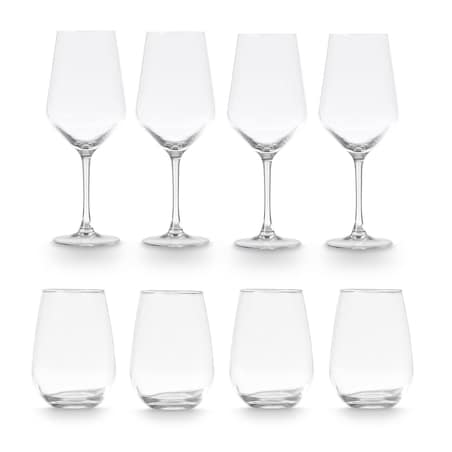 Zestaw 4 szklanek 480 ml i 4 kieliszków 620 ml AMARETTO