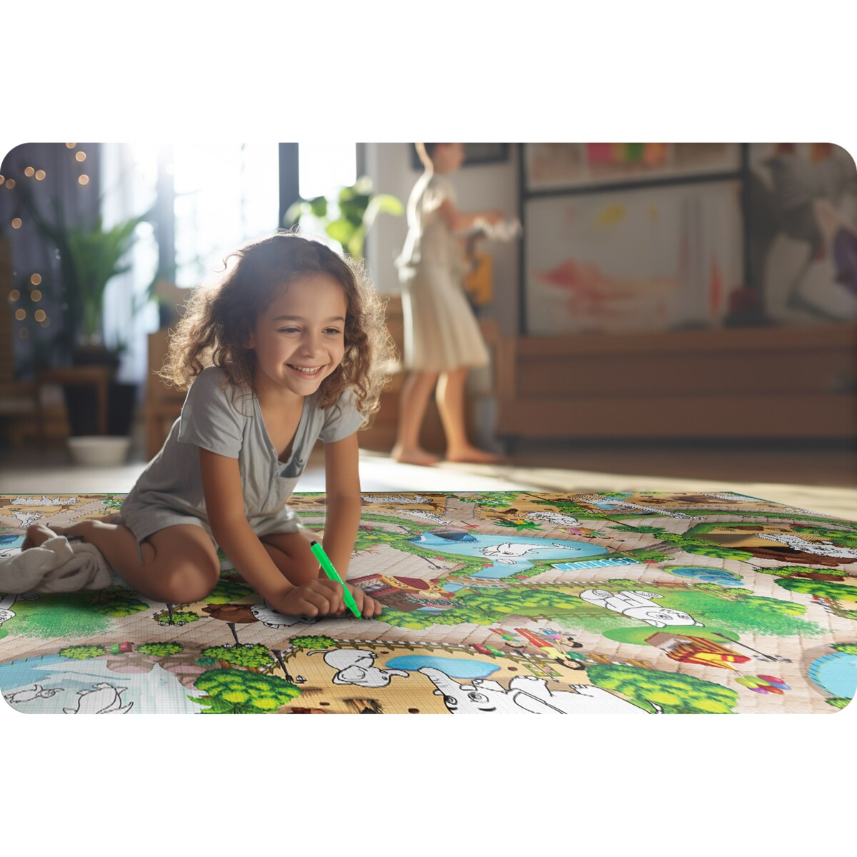 Mata edukacyjna piankowa dywan do malowania 200x120 cm zmywalna Ricokids