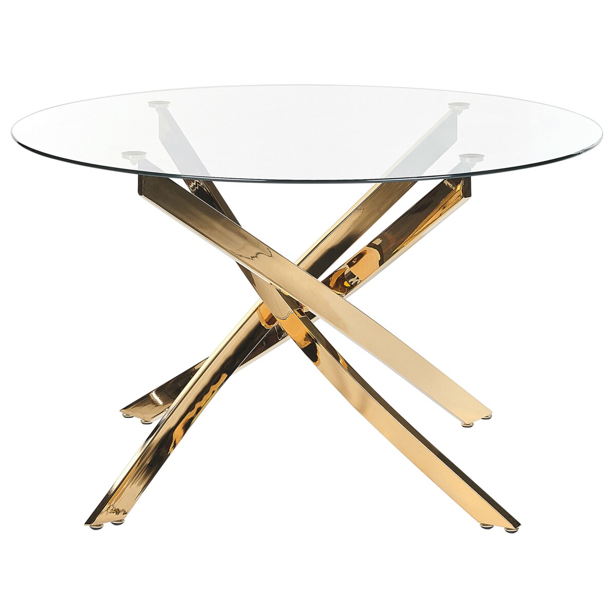 Stół do jadalni MARAMO Złoty 120 cm 120 cm Szkło hartowane