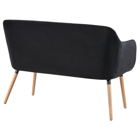 Sofa 2-osobowa welurowa czarna TABY