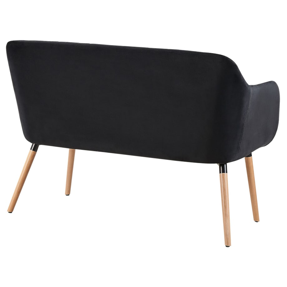 Sofa 2-osobowa welurowa czarna TABY