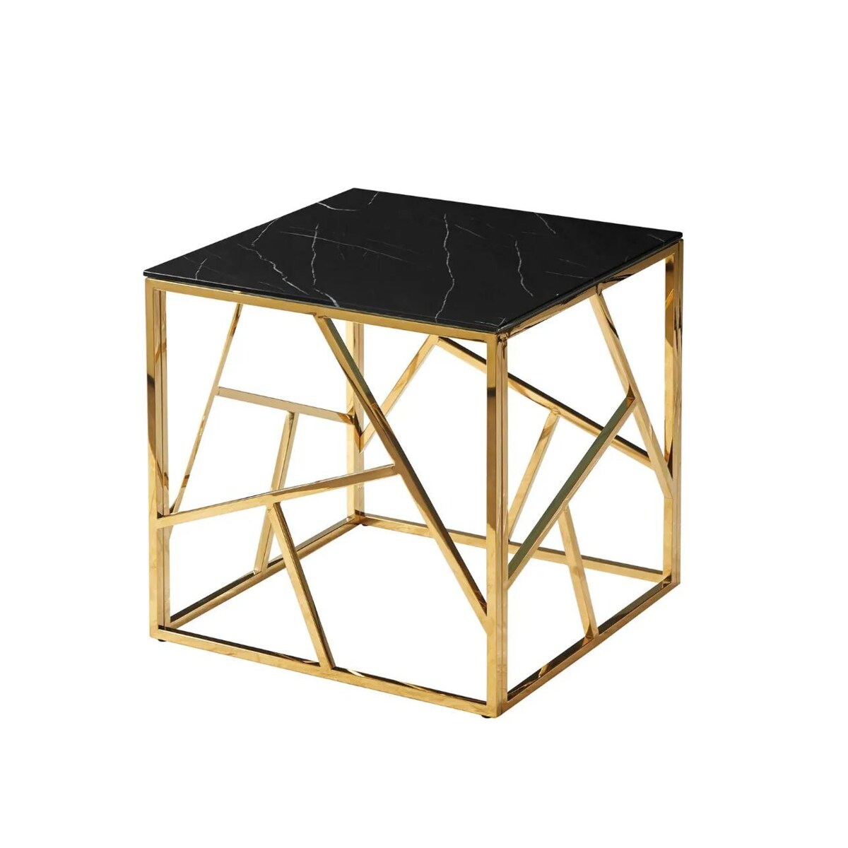 Ława ESCADA B II 55x55 czarny marmur/złota