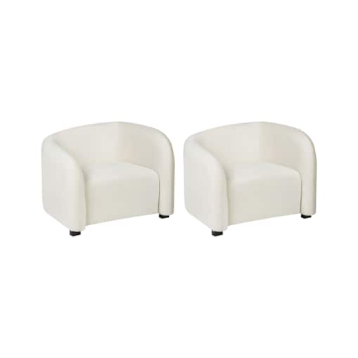 Zestaw 2 foteli VELTADA Welur Złamana biel