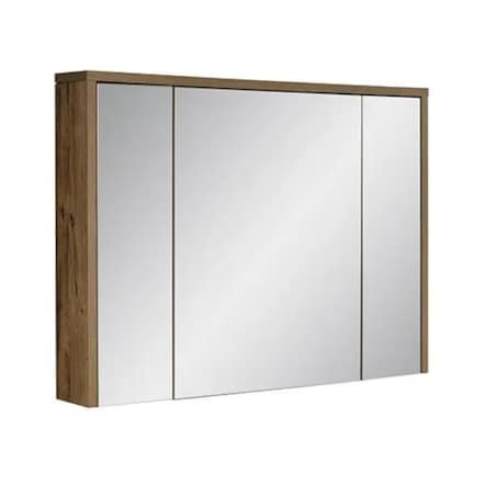 Szafka łazienkowa HAMPTON CONCRETE 84-100 100 cm ciemny beton/dąb z lustrem