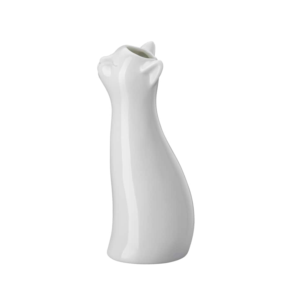 Kot biały wazon 20 cm