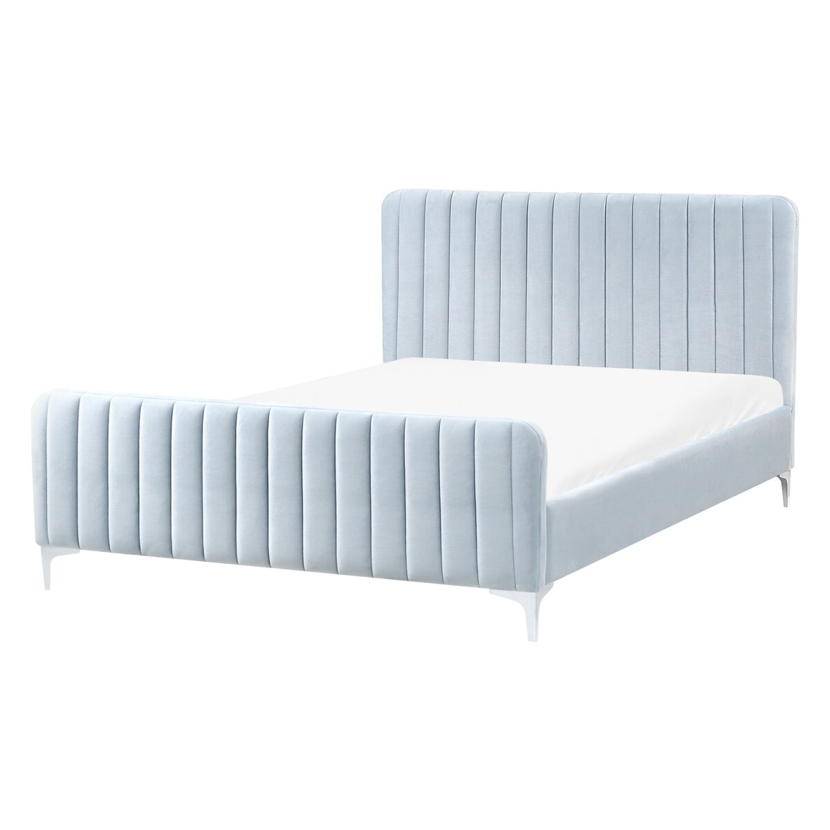 Łóżko Welur LUNAN 140 x 200 cm Błękitny