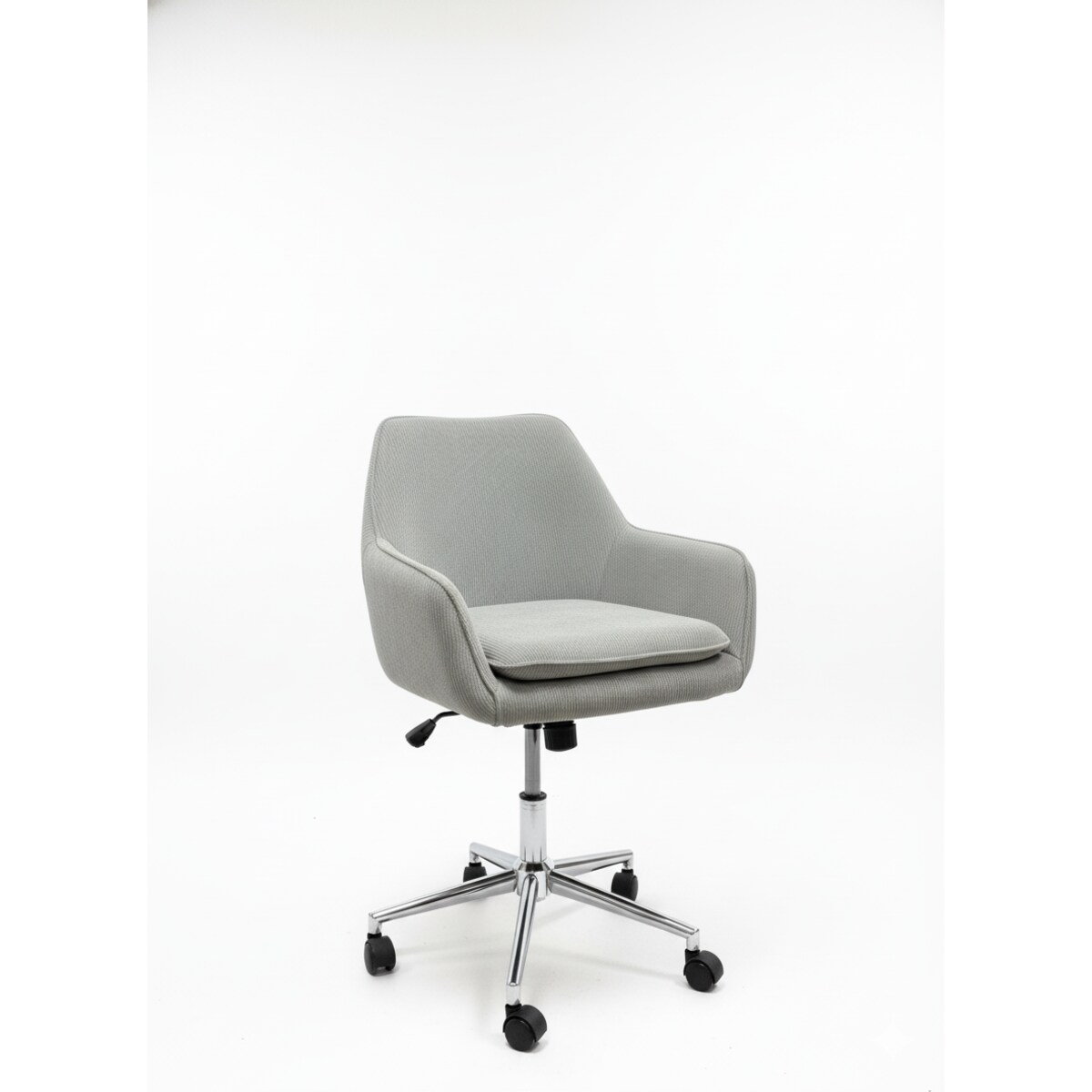 Fotel biurowy obrotowy krzesło biurowe tkanina prążkowana do biurka regulowany szary