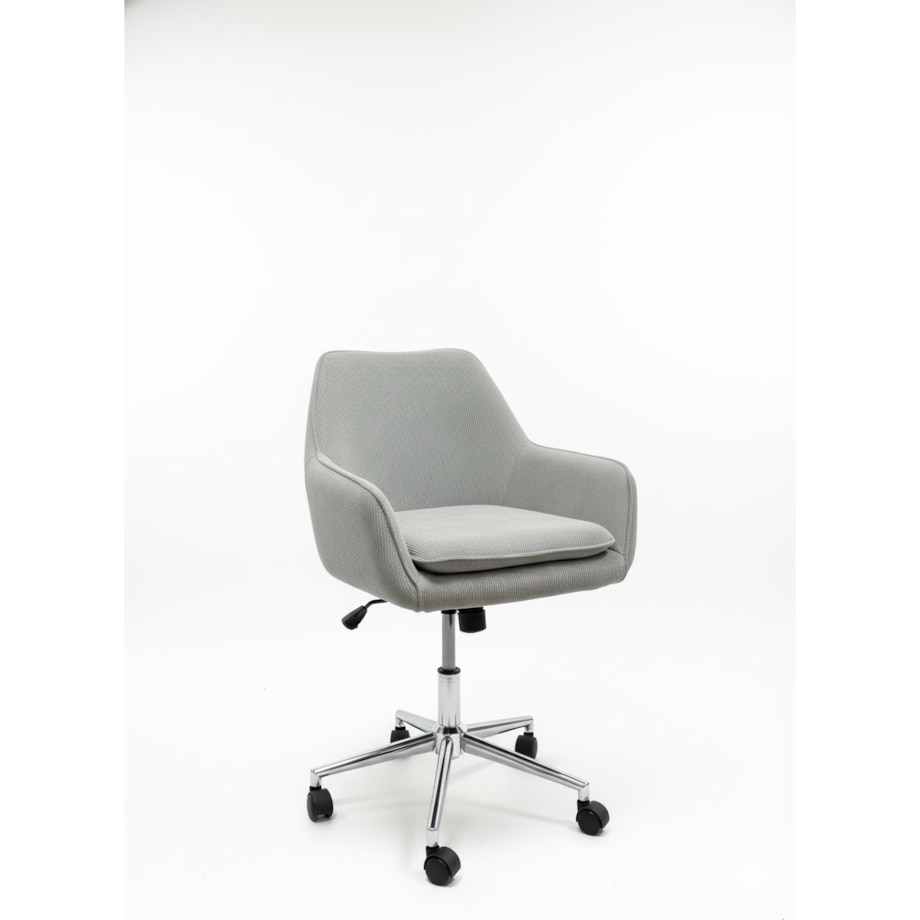 Fotel biurowy obrotowy krzesło biurowe tkanina prążkowana do biurka regulowany szary