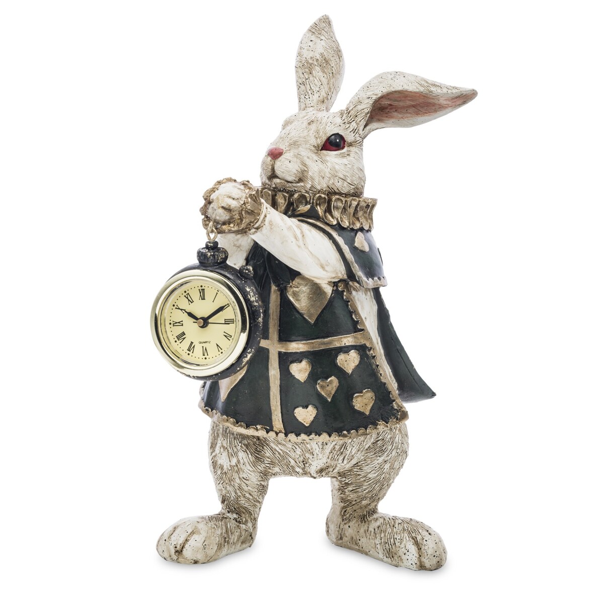 Dekoracja - królik 25x13,5x15 cm CONIGLIO szarak z zegarkiem