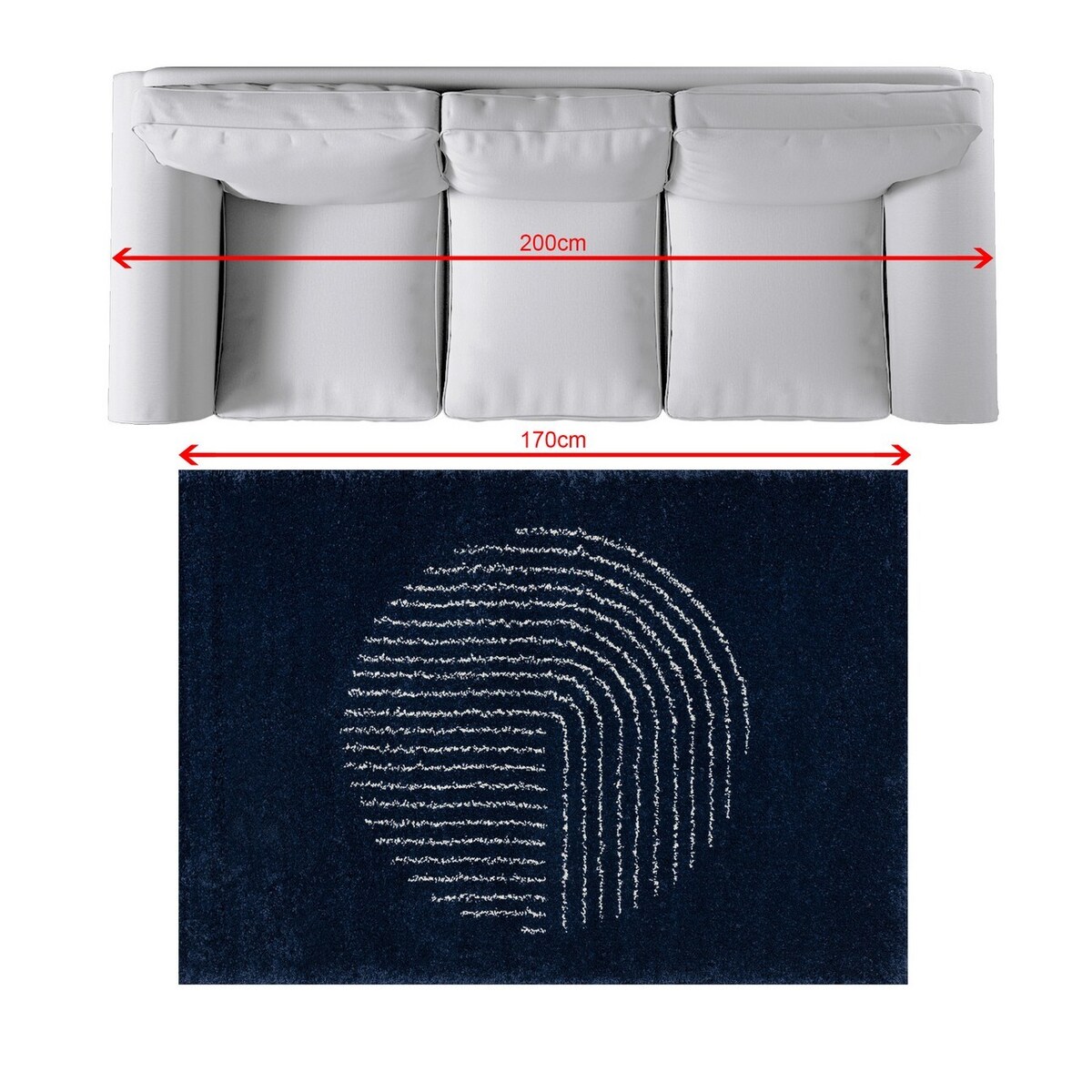 Dywan Royal Nomadic Living 120x170cm sailor blue/cream, 120 x 170 cm