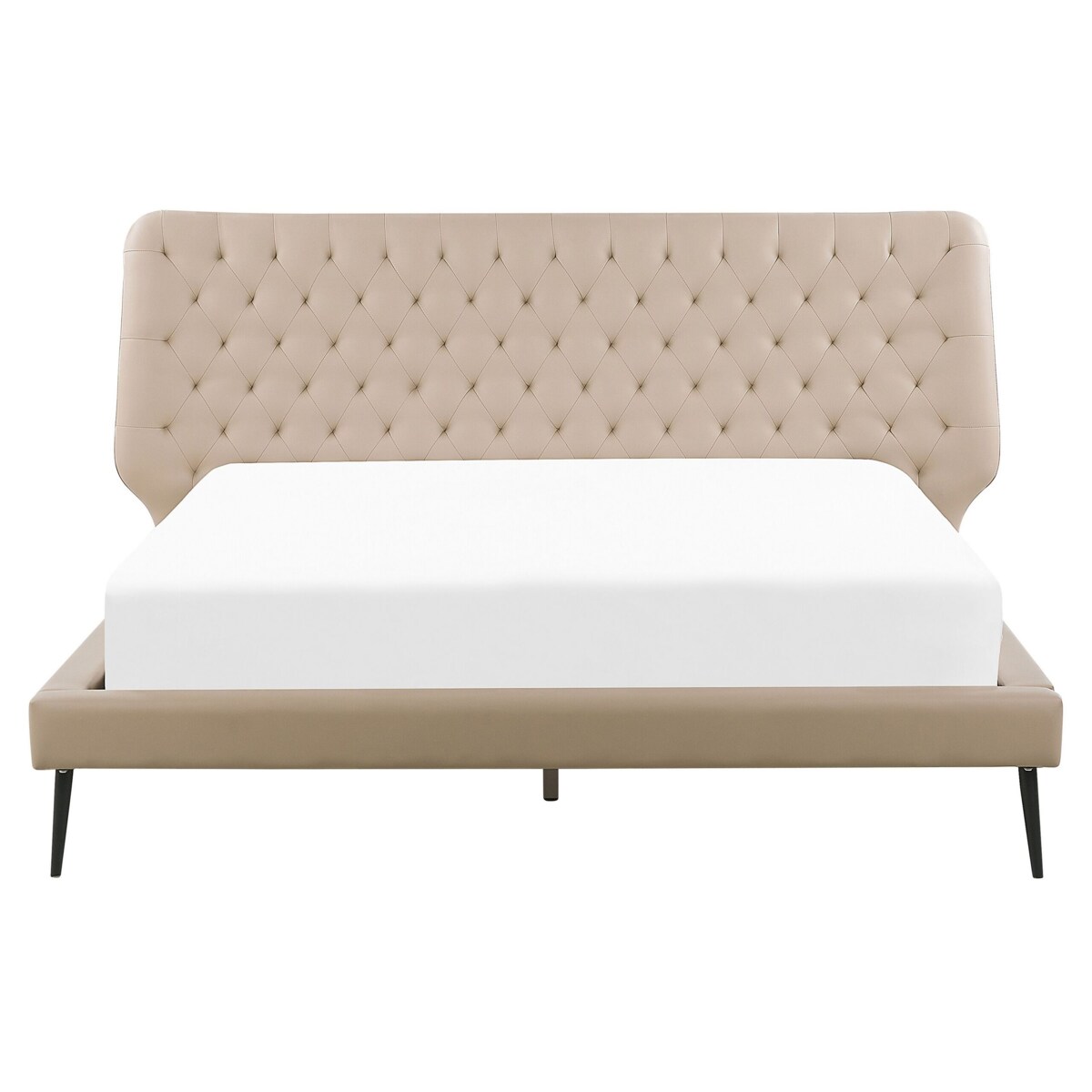 Łóżko ekoskóra 160 x 200 cm beżowe ESSONNE