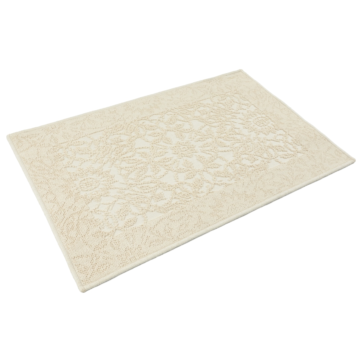 Dywanik łazienkowy Lino 50x80 cm bawełniany ornament beżowy szt