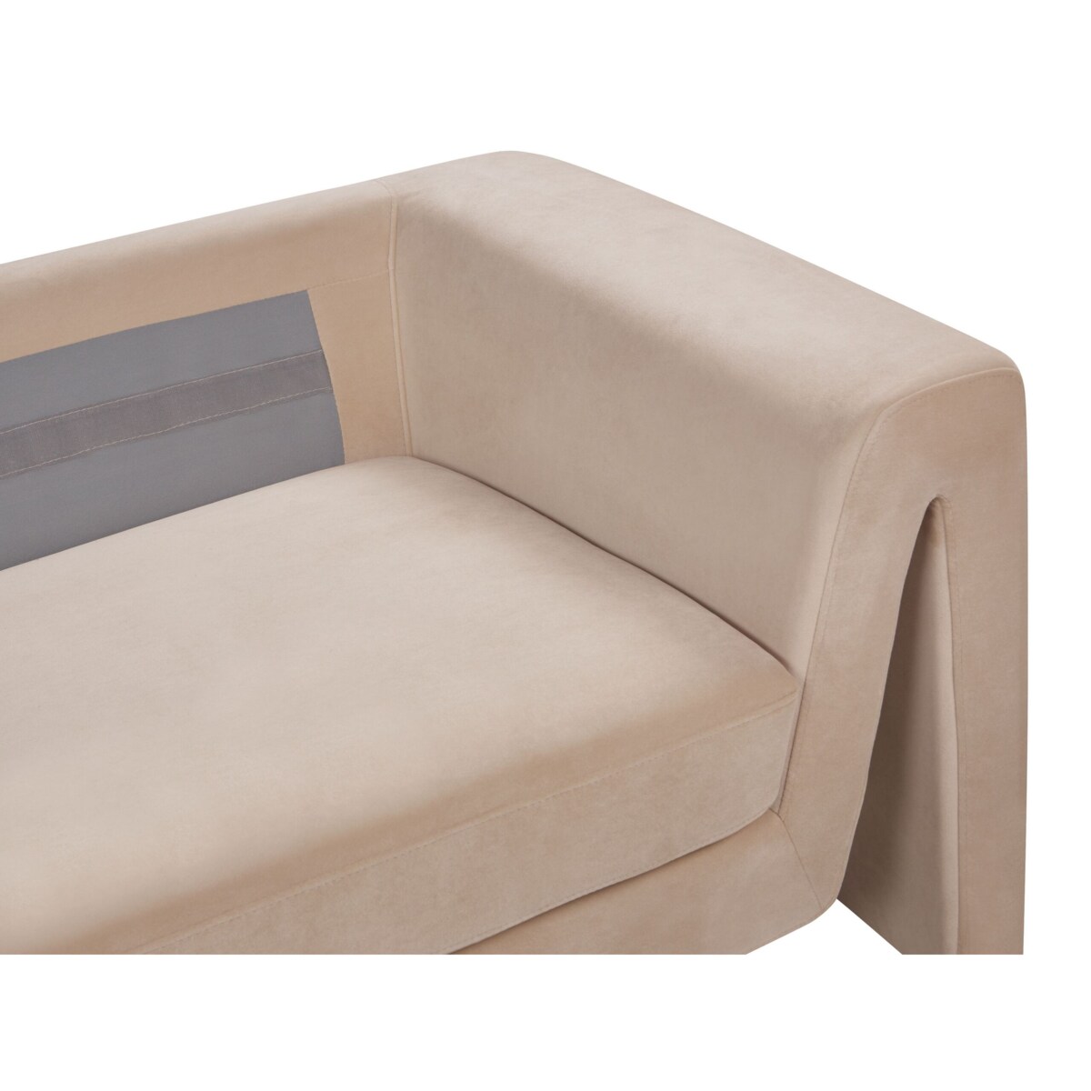 Sofa welurowa beżowa MAUNU