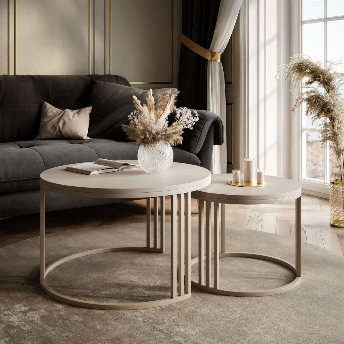 Stolik kawowy LORI 2w1 KASZMIR MAT, blat kaszmir mat