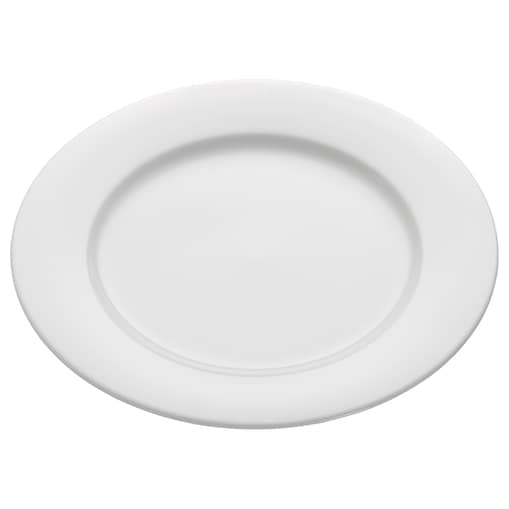 Talerz obiadowy Round z rantem, biały, 27,5 cm