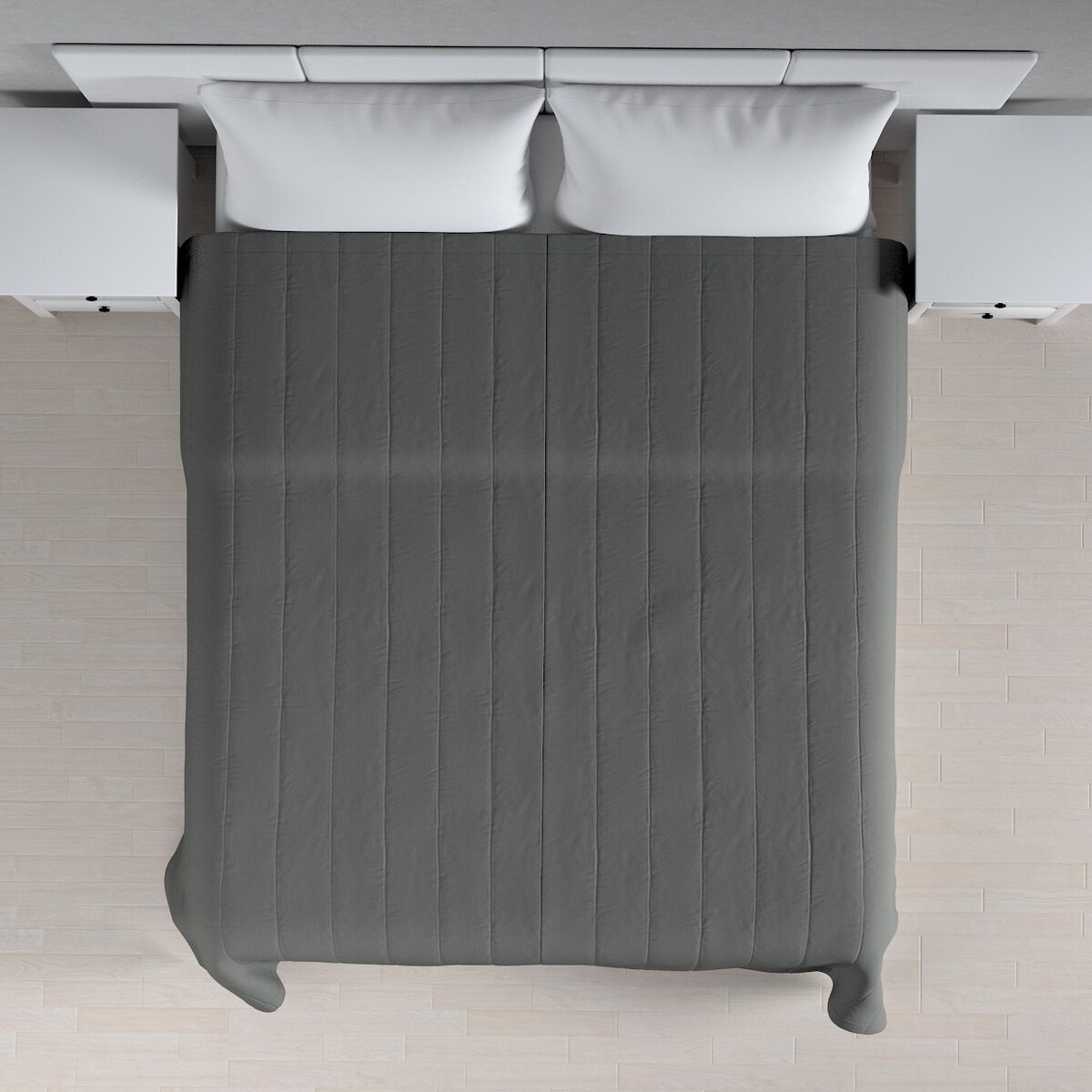 Narzuta pikowana w pasy 130x210 szary