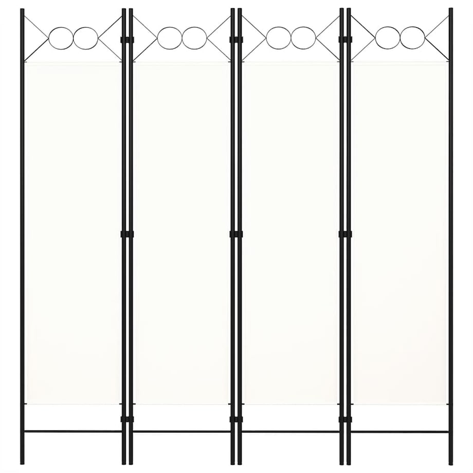vidaXL Parawan 4-panelowy, biały, 160 x 180 cm