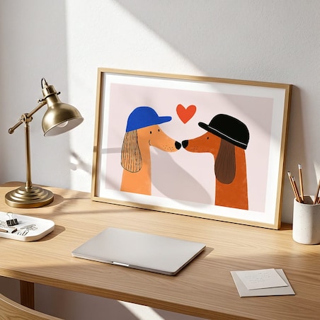 plakat zakochane pieski 70x100