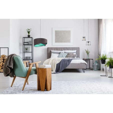 Lampa wisząca GEMSTONE GRAY grafitowa/miętowa