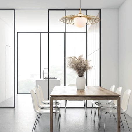 LAMPA wisząca SALLY MDM-4003/1 GD Italux druciana OPRAWA szklana kula ball ZWIS loft złoty biały